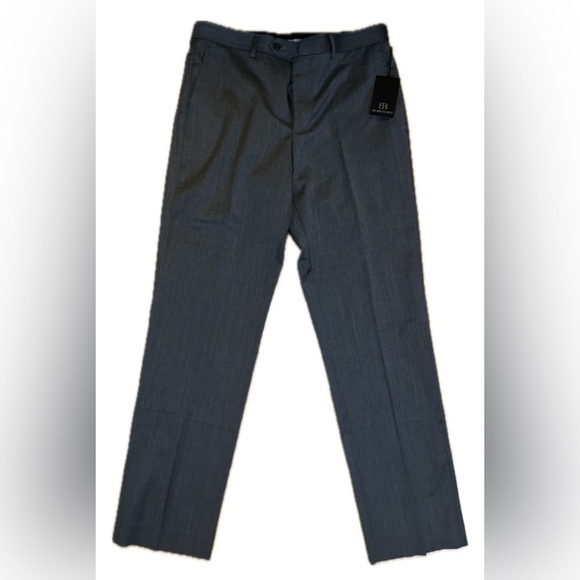 NWT - JB Britches Wool Blend Dress Pants Mens Grey Straight Slacks - Picture 3 of 16